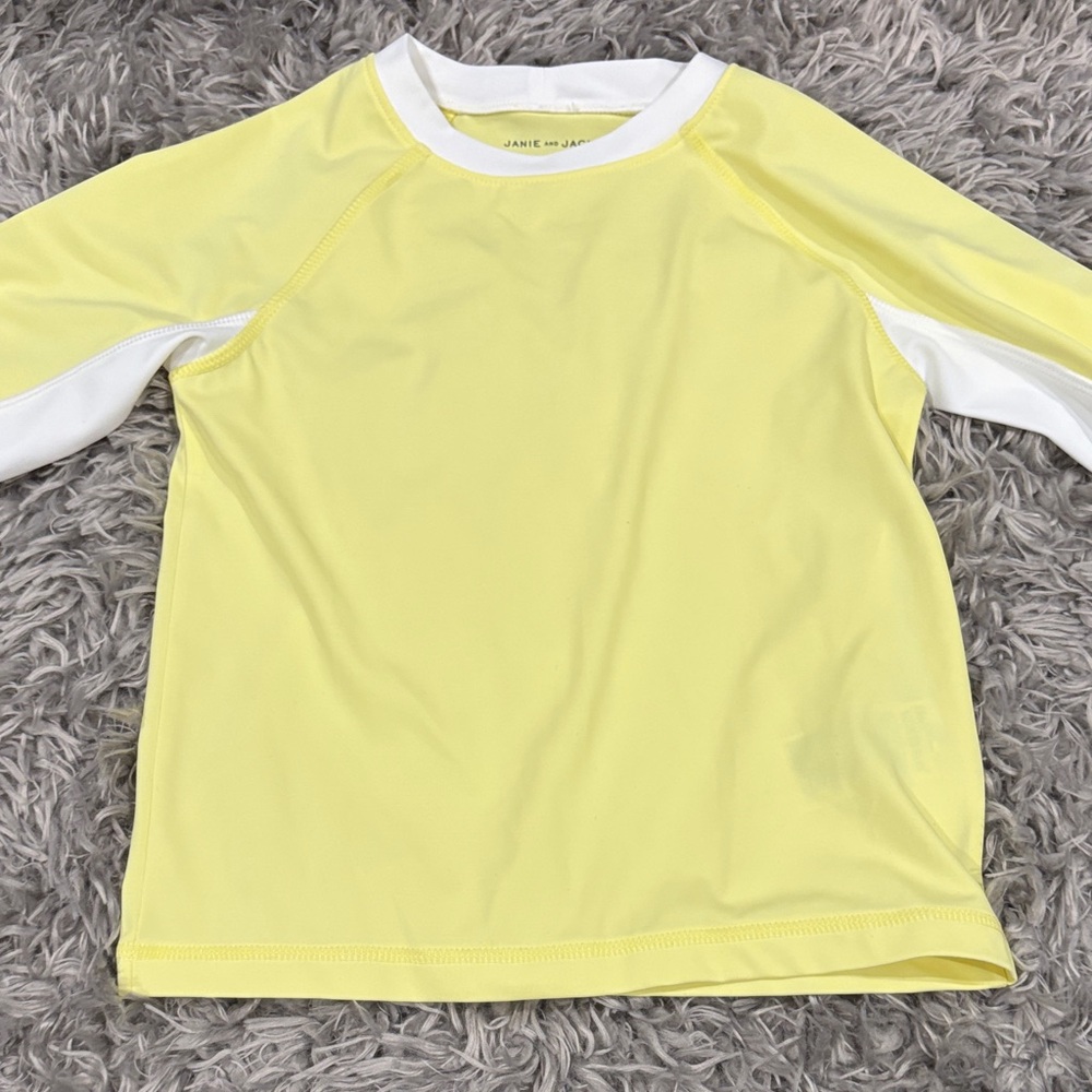 Janie and Jack Yellow and White Rashguard